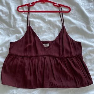 Burgundy Aritzia Cropped Camisole